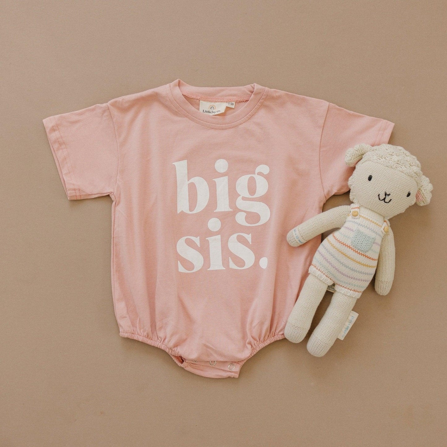 Girls "Big Sis" Graphic Bubble Romper