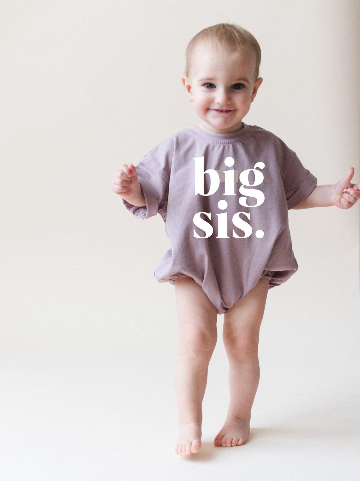 Girls "Big Sis" Graphic Bubble Romper