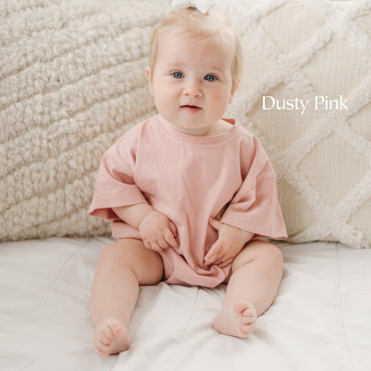 Girls "Big Sis" Graphic Bubble Romper
