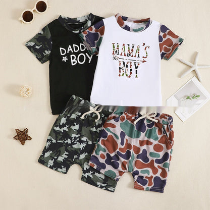 Boys' Camo Print T-Shirt & Shorts Set (2-Piece)