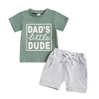 Boys' Letter Print Short-Sleeve Top & Shorts Set