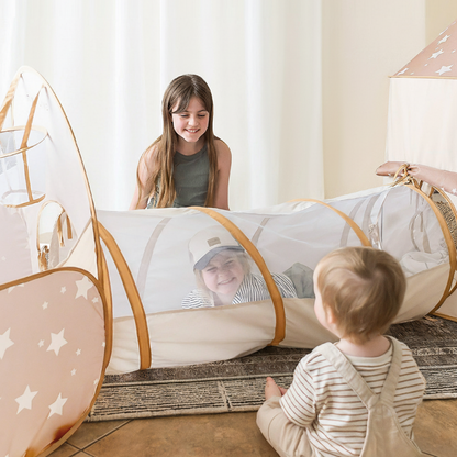Tiny Land® Discovery 5-in-1 Kids Play Tunnel – Foldable Indoor Crawl Tunnel for Toddlers