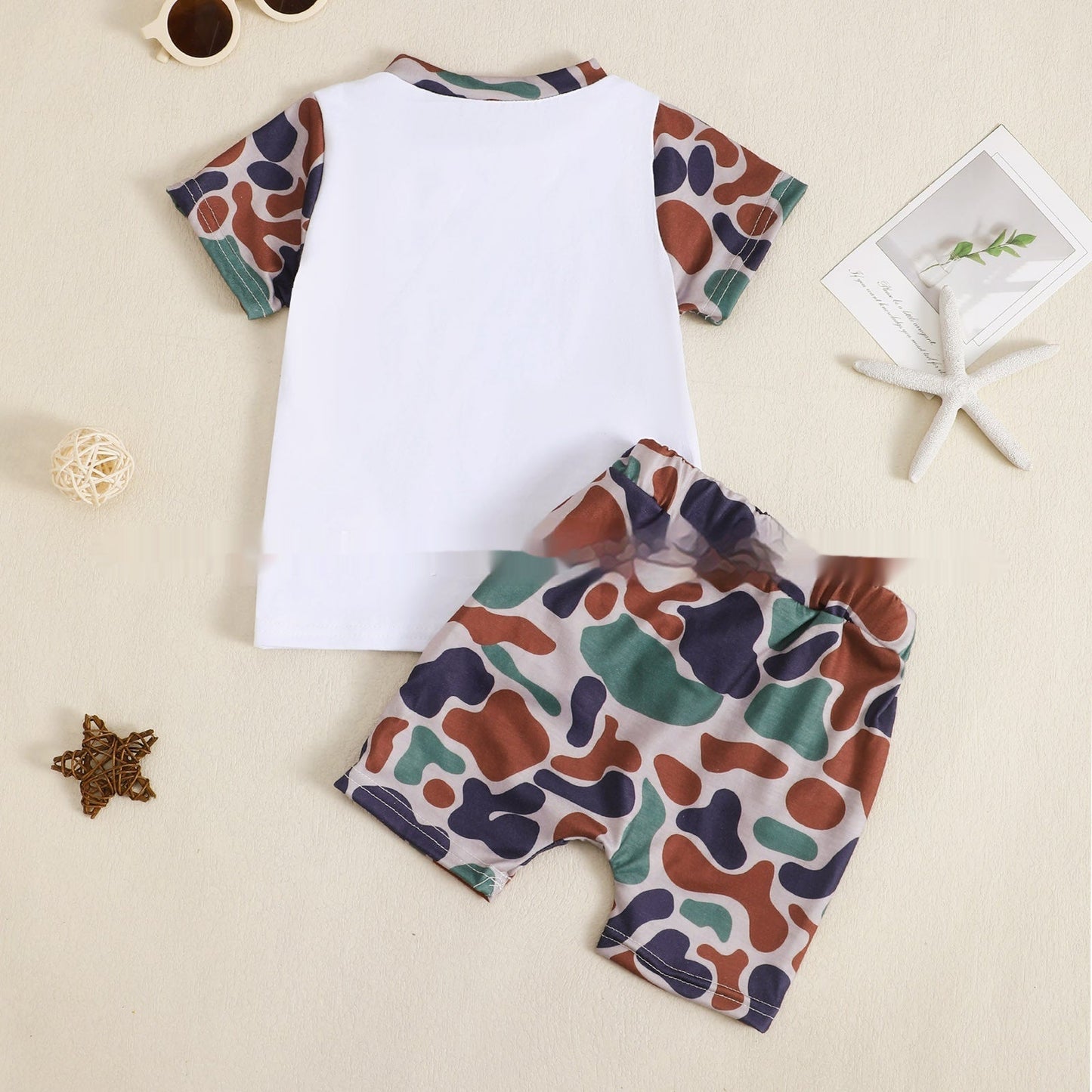 Boys' Camo Print T-Shirt & Shorts Set (2-Piece)