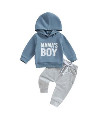 Boys' Letter Print Hoodie & Jogger Pants Set (2-Piece)