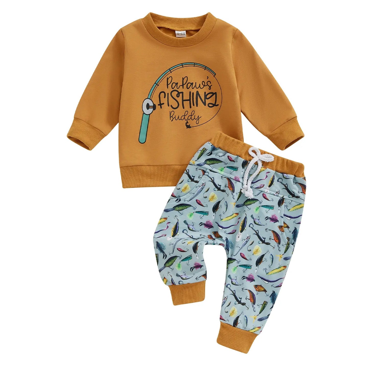 Boys Animal & Letter Print Long Sleeve Sweater & Pants Set