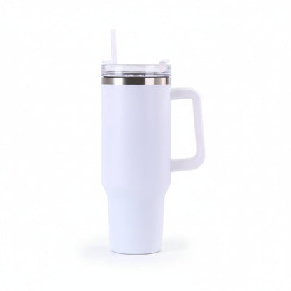 Leopard Print 40 oz Tumbler with Handle & Straw – Engraved Insulated Cup