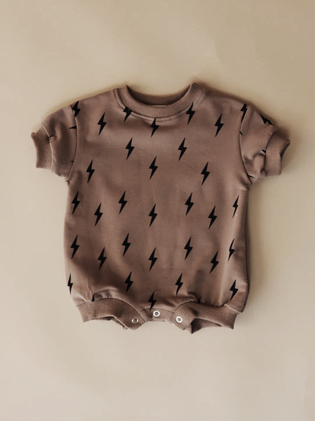 Baby Lightning Print Long Sleeve Romper | Cozy Cotton Knit