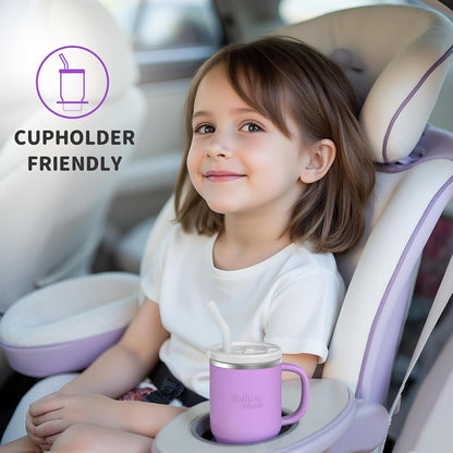 Sippy Cups for Toddlers 1-3, Spill-Proof 9Oz Stainless Steel Toddler Tumbler with Handle, Leak‑Proof Baby Straw Cups, My First Tumbler, Birthday Gifts for 1 Year Old Girls Boys, Bpa-Free, 2 Pack