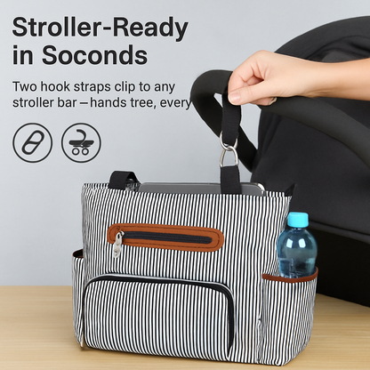 8-Piece Baby Diaper Bag Set with Bottle Bag, Purse & Changing Pad