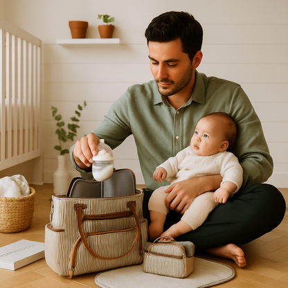 8-Piece Baby Diaper Bag Set with Bottle Bag, Purse & Changing Pad