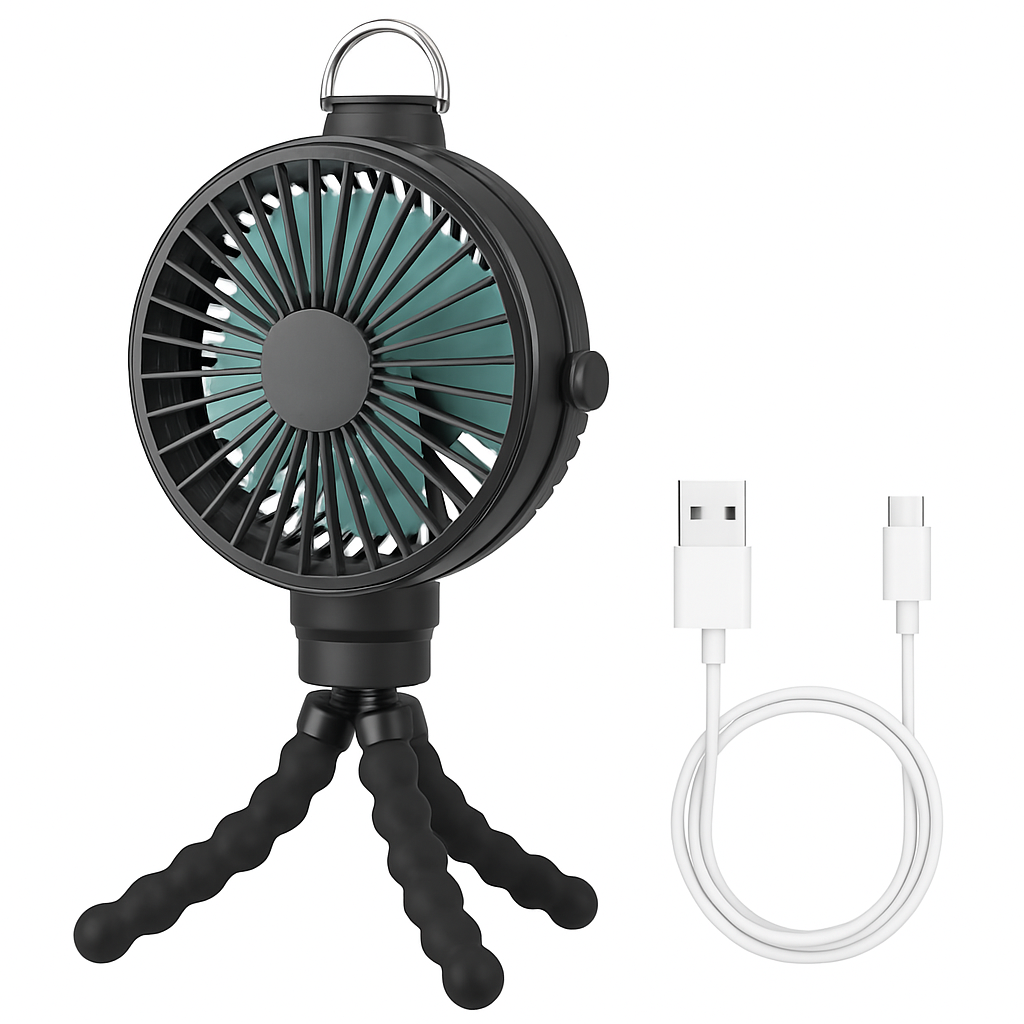 Portable Baby Stroller Fan – 9Hr Battery, 720° Flexible Clip-On, 3 Speeds