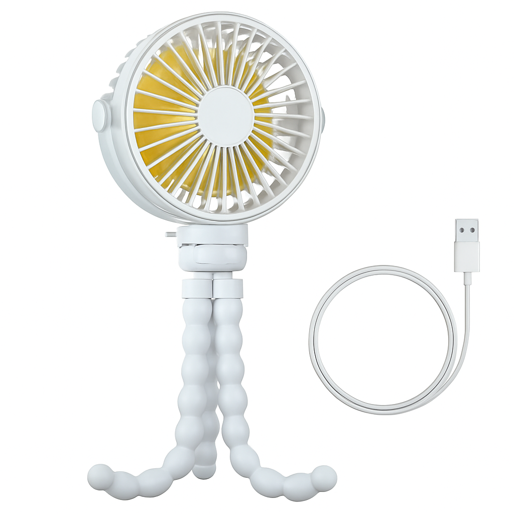 Portable Baby Stroller Fan – 9Hr Battery, 720° Flexible Clip-On, 3 Speeds