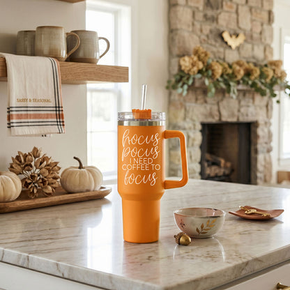 Hocus Pocus 40oz Tumbler | Halloween Insulated Coffee Cup by Gia Roma