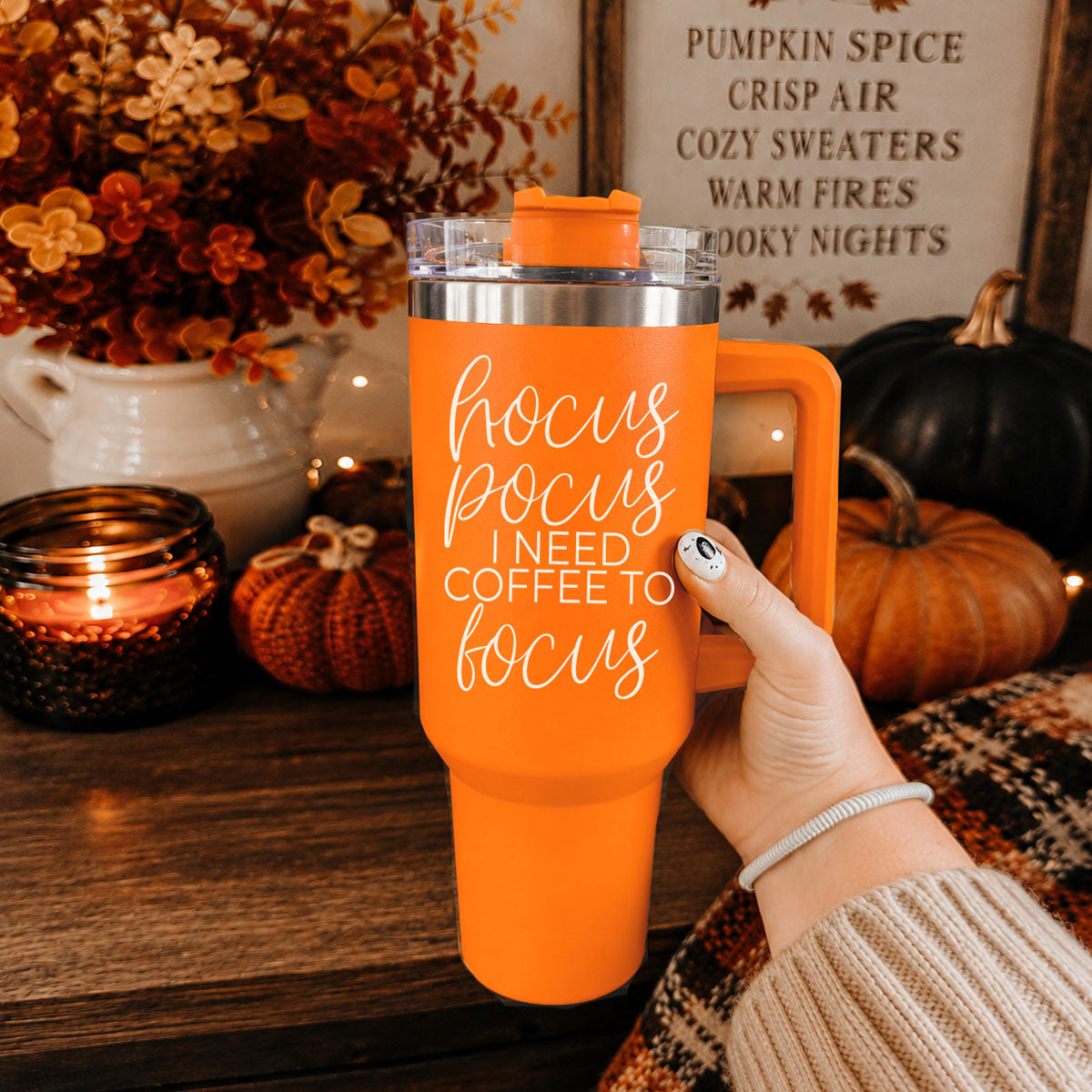 Hocus Pocus 40oz Tumbler | Halloween Insulated Coffee Cup by Gia Roma