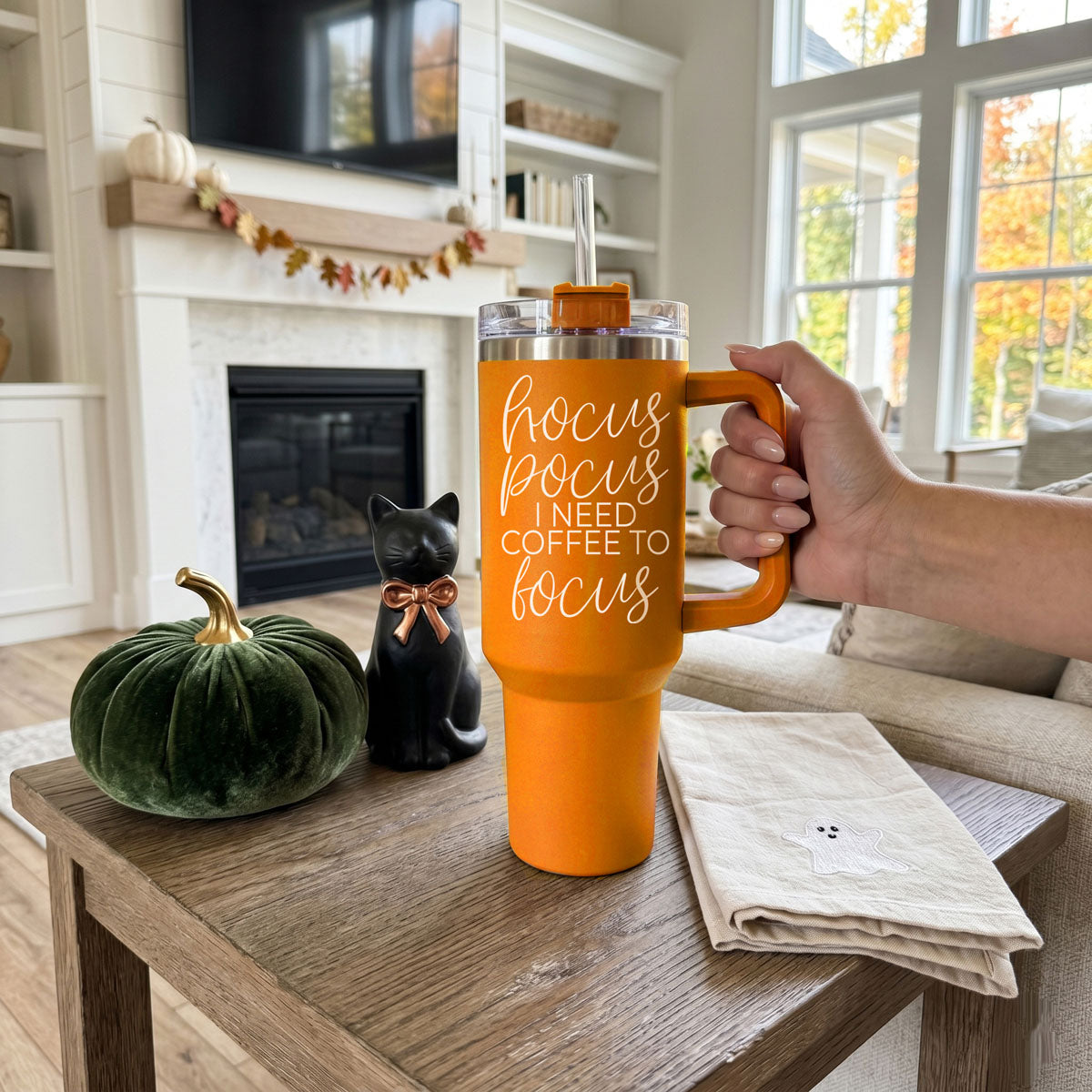 Hocus Pocus 40oz Tumbler | Halloween Insulated Coffee Cup by Gia Roma
