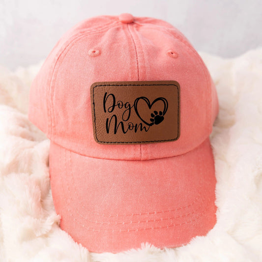 Dog Mom Leather Patch Trucker Hat | Cute Hat for Dog Moms