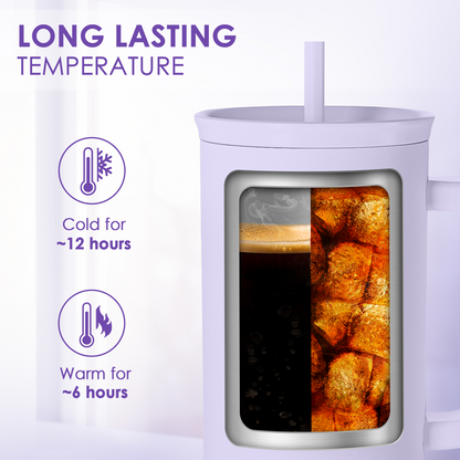 Cool Moms Club 40oz Insulated Tumbler with Handle & Straw – Lavender