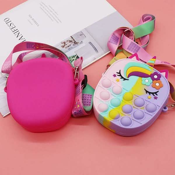 Unicorn Pop-It Purse – Silicone Fidget Crossbody Bag for Girls