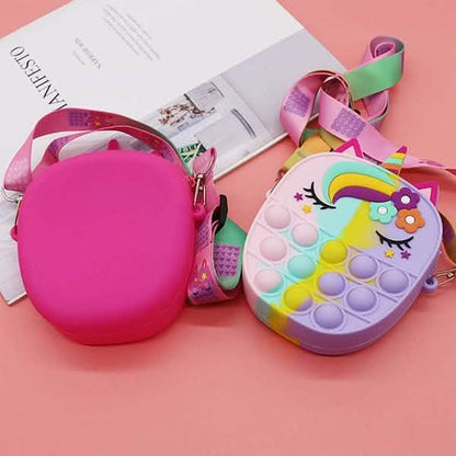 Unicorn Pop-It Purse – Silicone Fidget Crossbody Bag for Girls