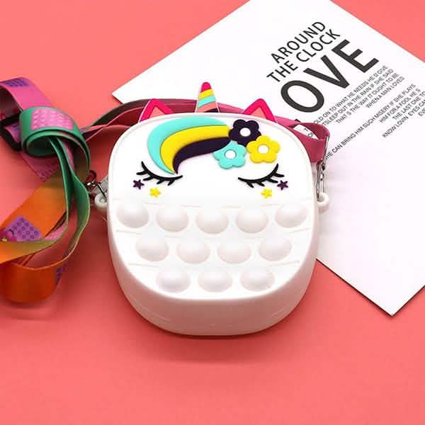 Unicorn Pop-It Purse – Silicone Fidget Crossbody Bag for Girls