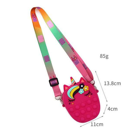 Unicorn Pop-It Purse – Silicone Fidget Crossbody Bag for Girls