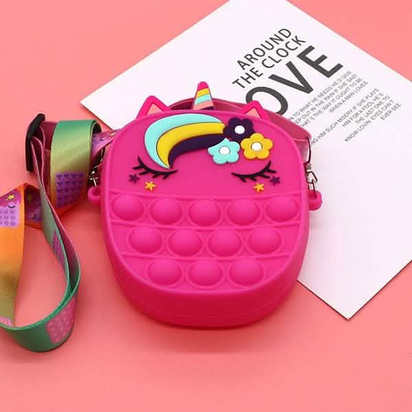 Unicorn Pop-It Purse – Silicone Fidget Crossbody Bag for Girls