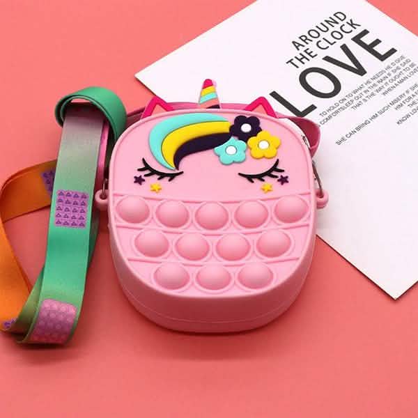 Unicorn Pop-It Purse – Silicone Fidget Crossbody Bag for Girls