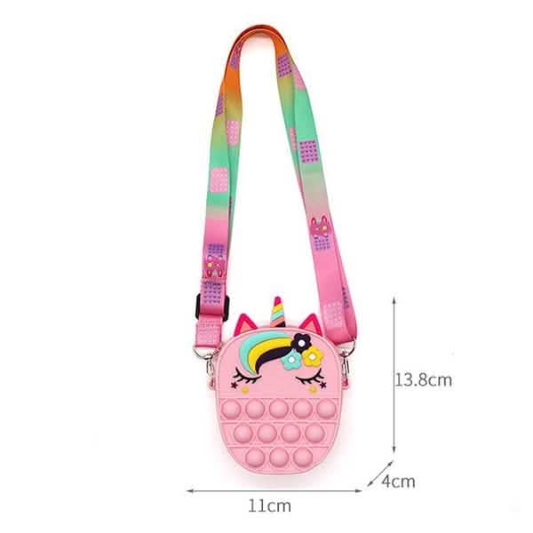 Unicorn Pop-It Purse – Silicone Fidget Crossbody Bag for Girls
