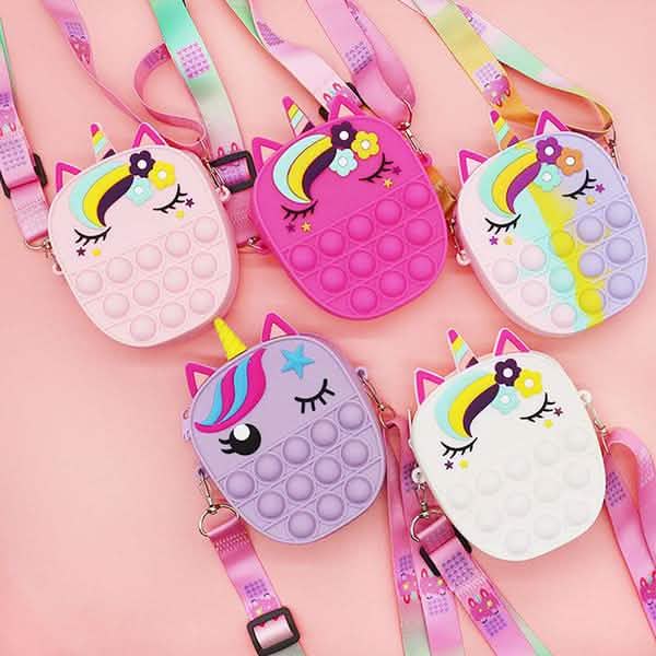 Unicorn Pop-It Purse – Silicone Fidget Crossbody Bag for Girls