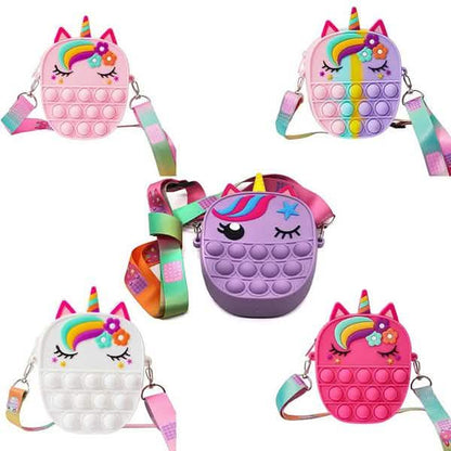 Unicorn Pop-It Purse – Silicone Fidget Crossbody Bag for Girls