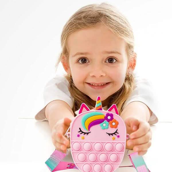 Unicorn Pop-It Purse – Silicone Fidget Crossbody Bag for Girls