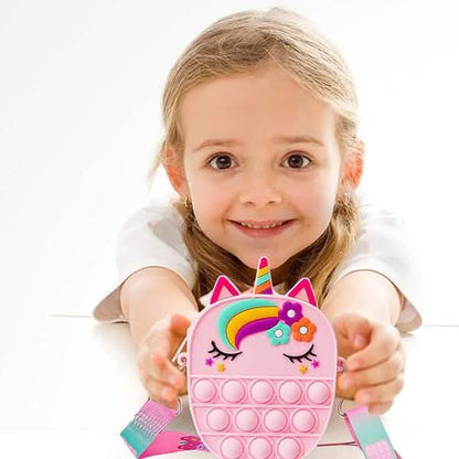 Unicorn Pop-It Purse – Silicone Fidget Crossbody Bag for Girls