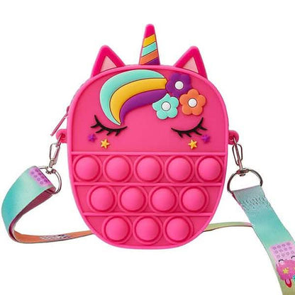 Unicorn Pop-It Purse – Silicone Fidget Crossbody Bag for Girls