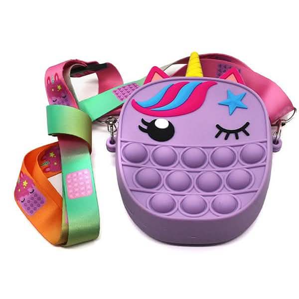 Unicorn Pop-It Purse – Silicone Fidget Crossbody Bag for Girls