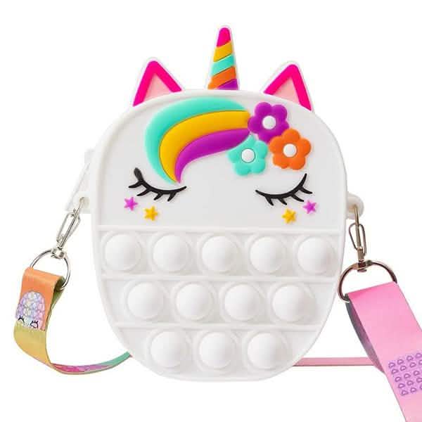 Unicorn Pop-It Purse – Silicone Fidget Crossbody Bag for Girls