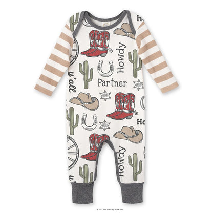Howdy Partner Baby Boy Romper | 100% Cotton Western Cowboy One-Piece