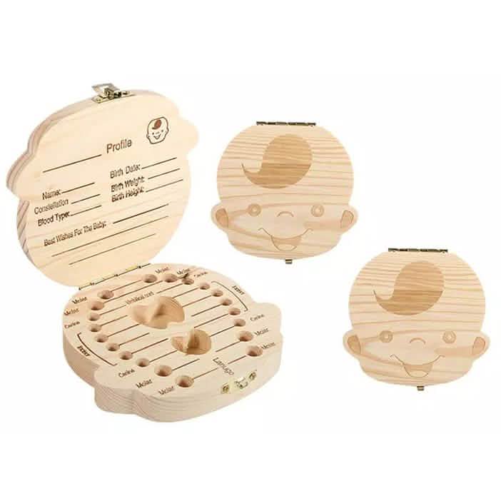 Wooden Baby Tooth Keepsake Box | Personalized First Tooth Storage Gift